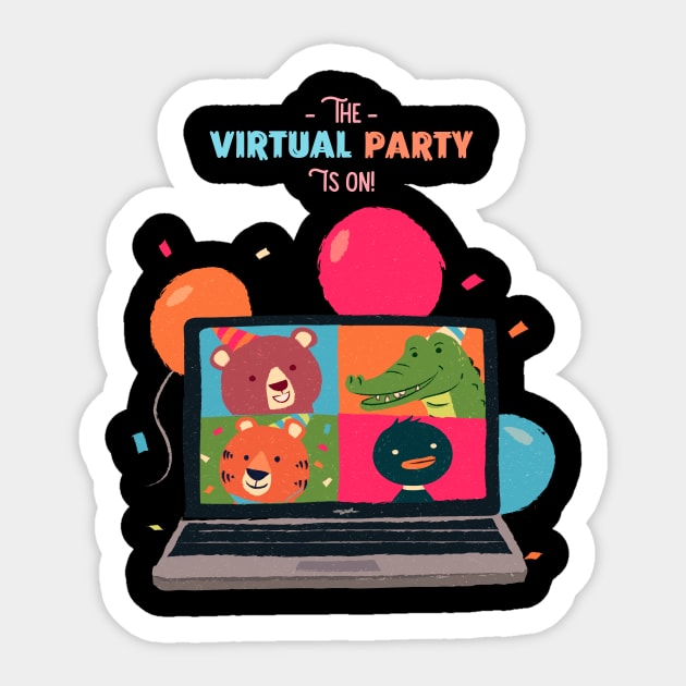 Virtual Party Design Sticker by Go-Buzz